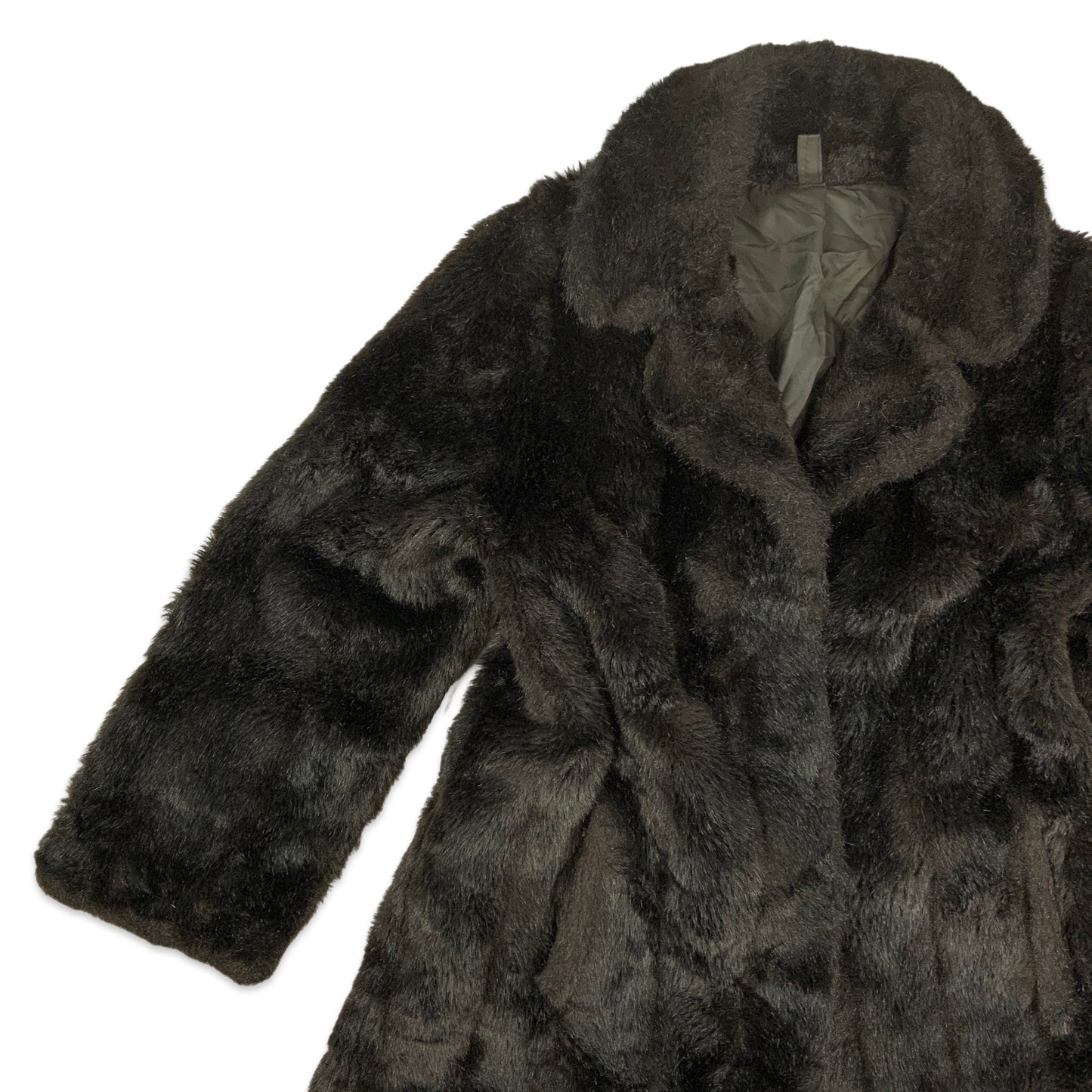 Vintage Y2K Black Faux Fur Teddy Bear Coat 10 12