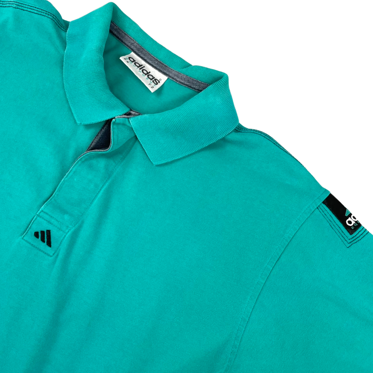 Vintage 90s Adidas Equipment Turquoise Polo Shirt L
