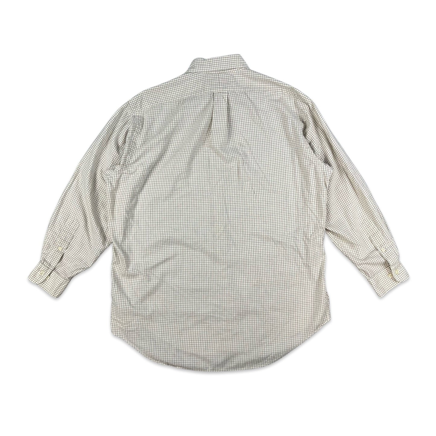 90s 00s Vintage Ralph Lauren Check Shirt Cream Brown XL 2XL