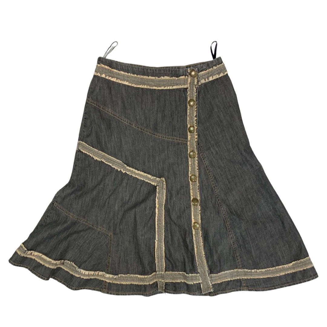 Vintage 90s y2k Grey Denim Skirt 10