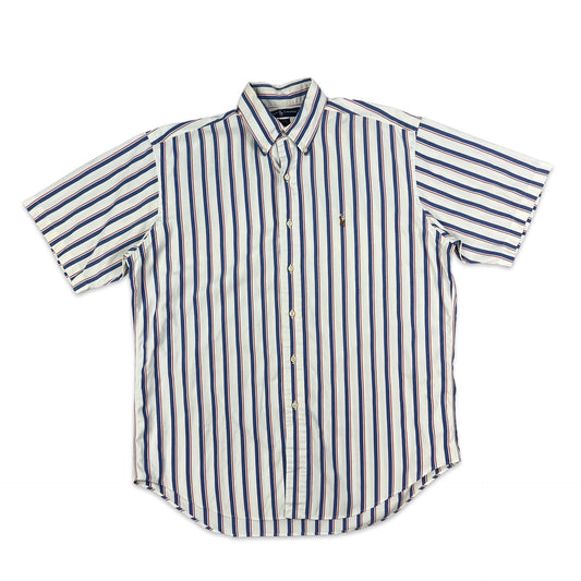 00s Vintage Ralph Lauren Stripe Shirt White Blue Red M L XL