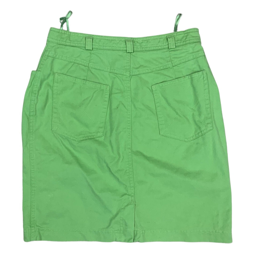 Vintage Embroidered Denim Mini Skirt Green 10