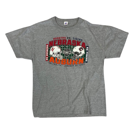 Vintage USA Nebraska Huskers v Tigers Grey T-Shirt L
