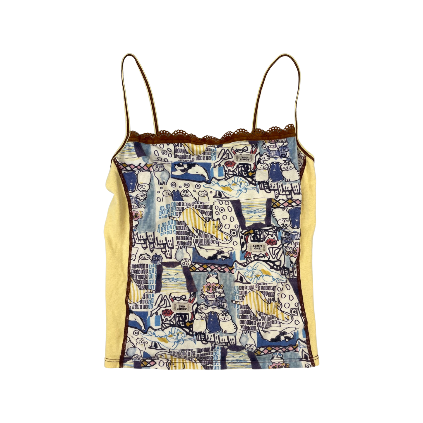 Vintage Cat Print Spaghetti Top 8