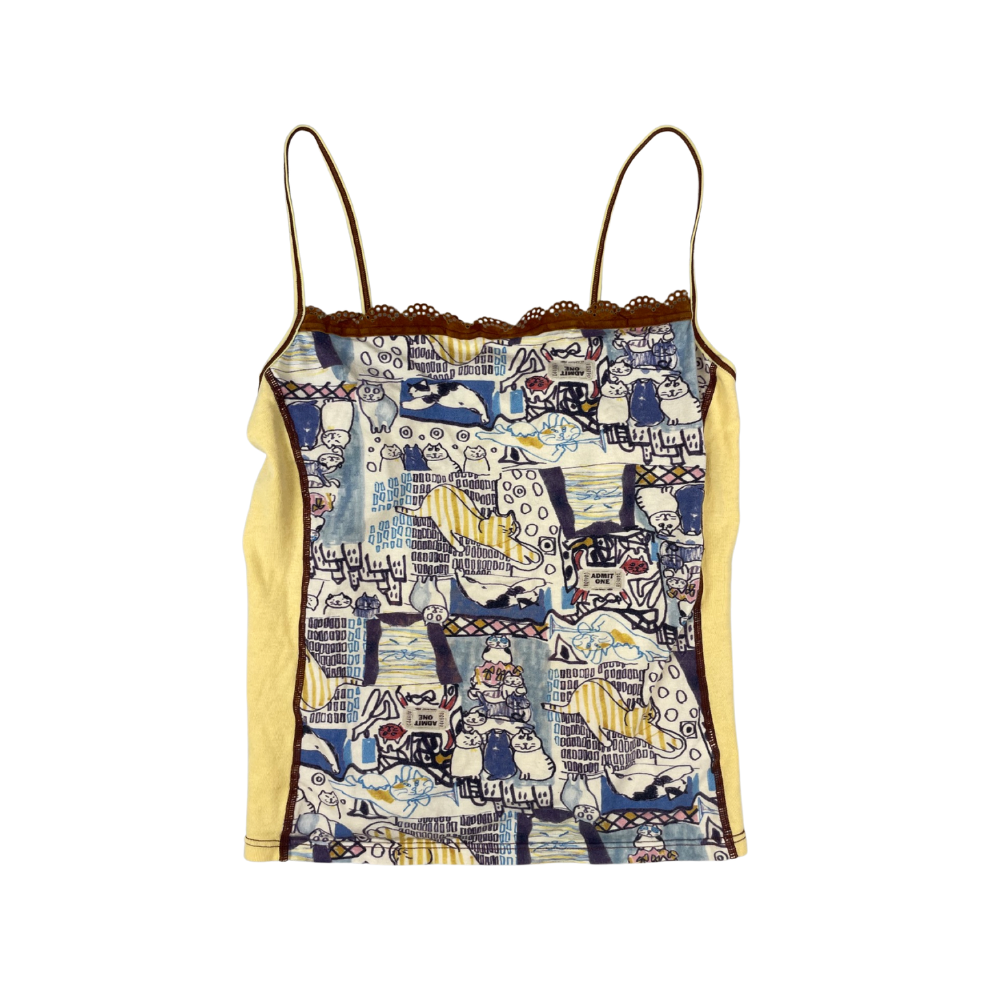 Vintage Cat Print Spaghetti Top 8