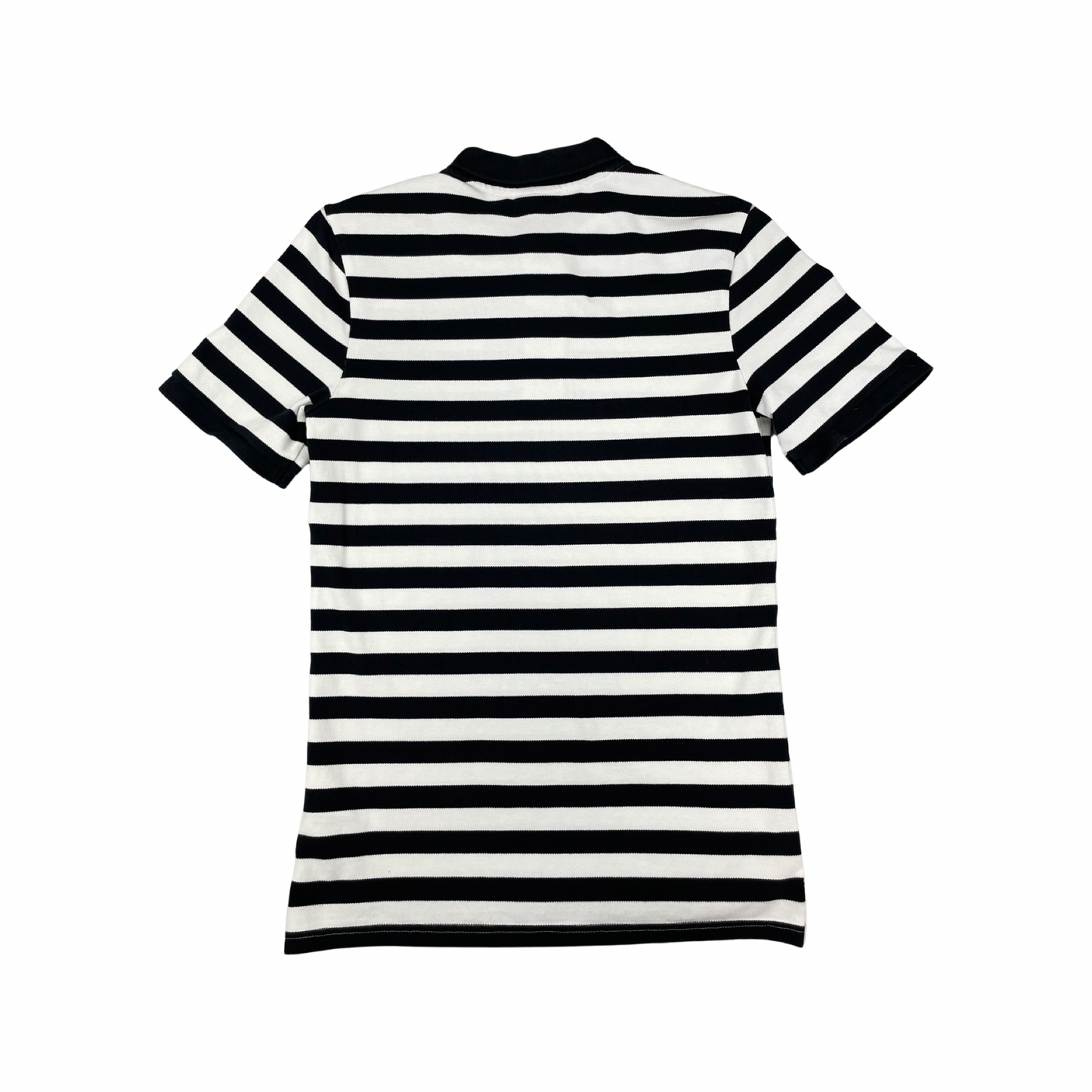 Vintage Nike Black and White Striped Polo Shirt XS