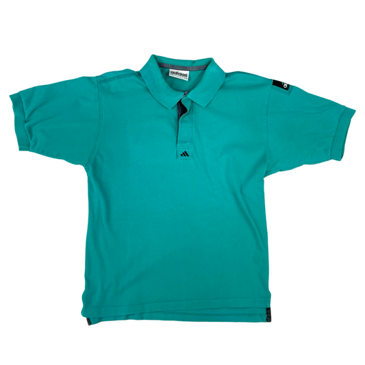 Vintage 90s Adidas Equipment Turquoise Polo Shirt L