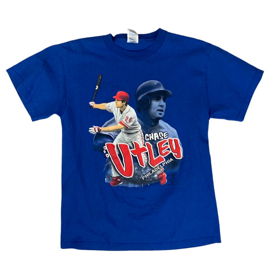 Vintage USA Chase Utley Philadelphia Baseball Blue T-Shirt S
