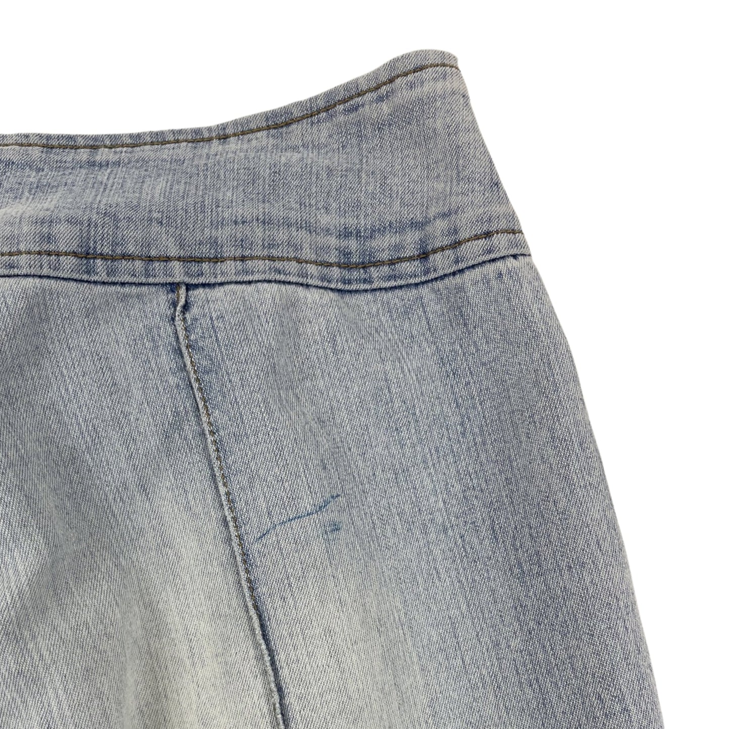 Vintage Y2K Denim Belt Buckle Flared Jeans Light Blue 10