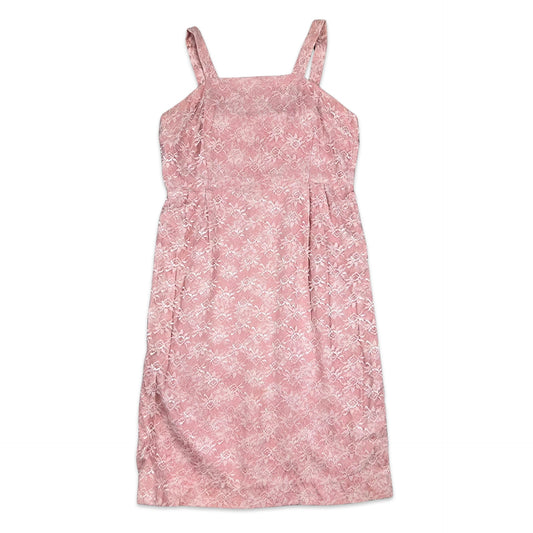 60s Vintage Lace Dress Pink 8 10
