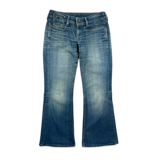 Y2K Levi’s Vintage Cropped Flared Jeans Washed Blue 10 12