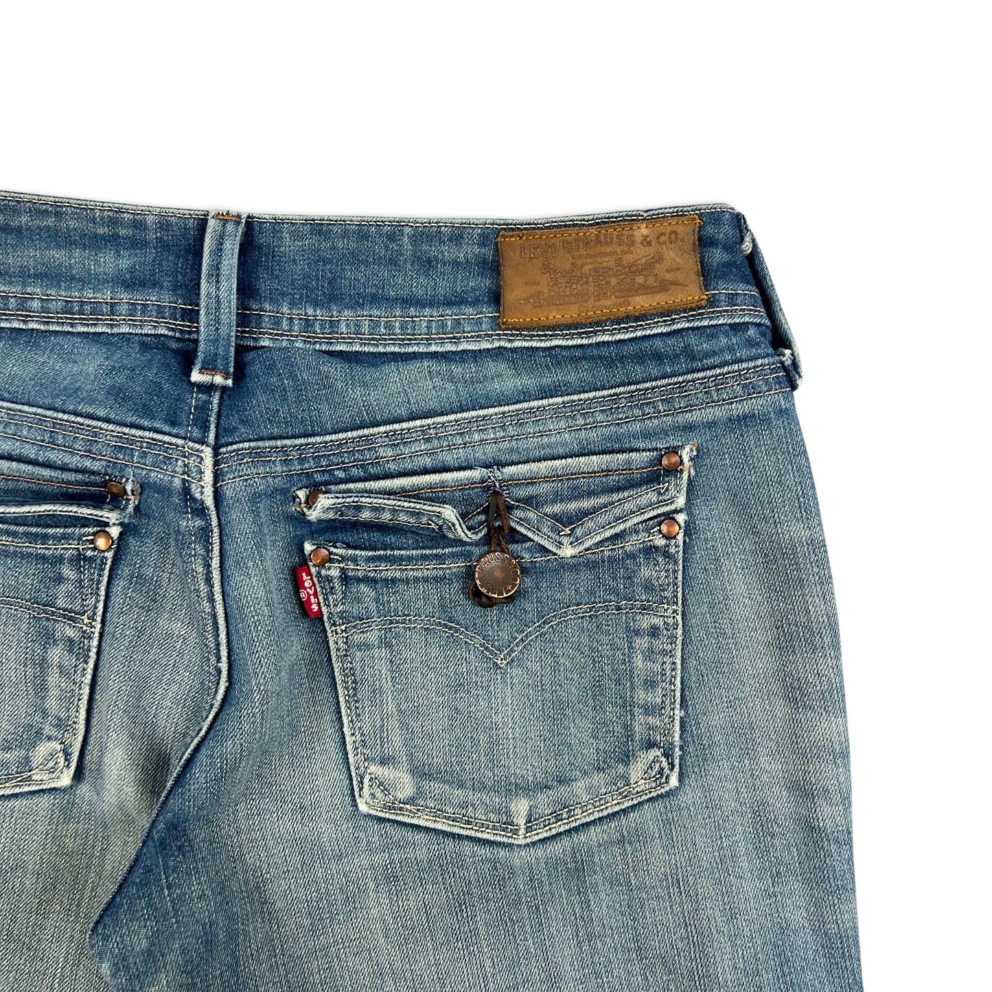 Y2K Levi’s Vintage Cropped Flared Jeans Washed Blue 10 12