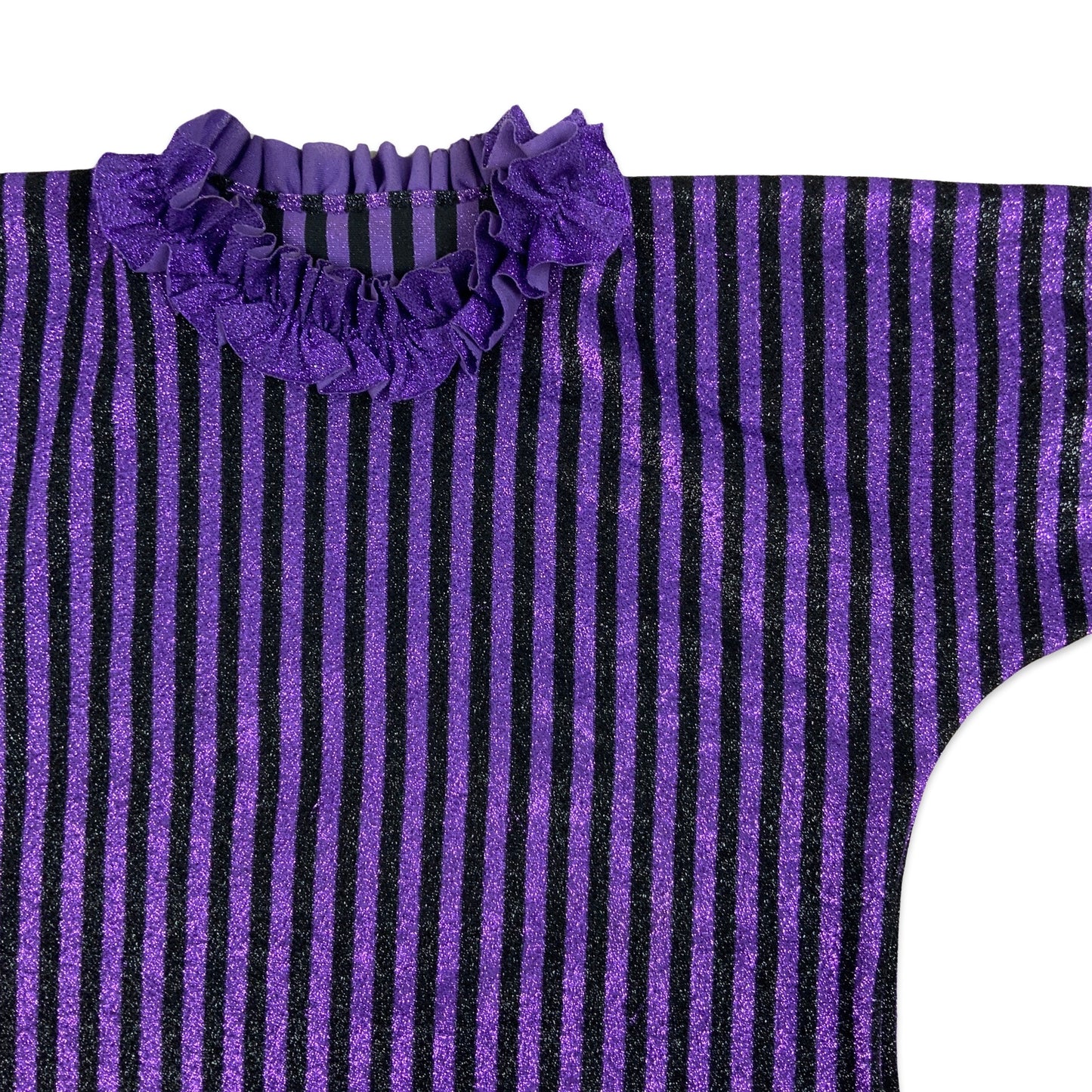 Vintage 80s Purple and Black Striped Lurex Long Sleeved Top 14 16