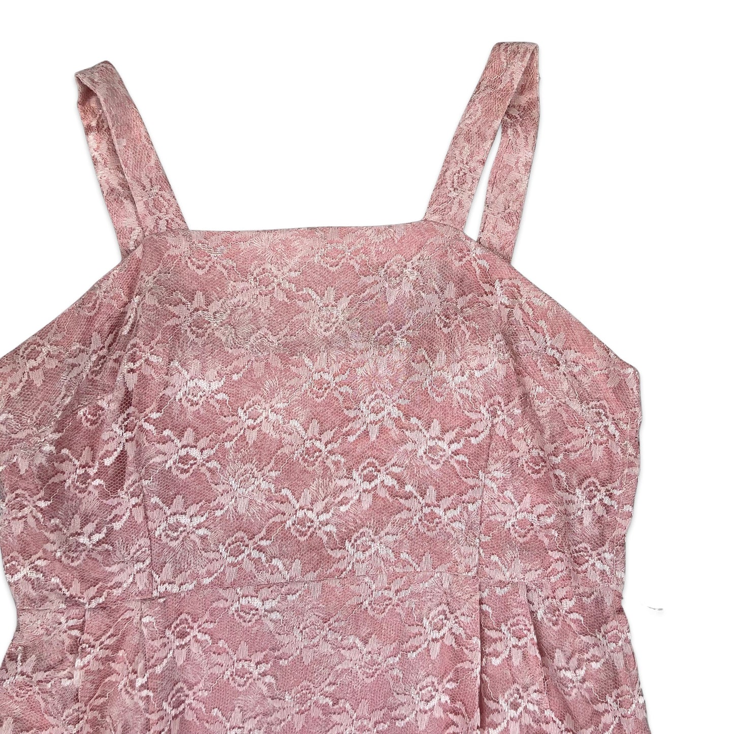 60s Vintage Lace Dress Pink 8 10