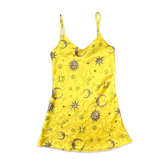90s Yellow Celestial Slip Dress 4 6
