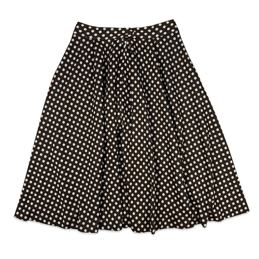 80s Vintage Brown Polka Dot Skirt 12