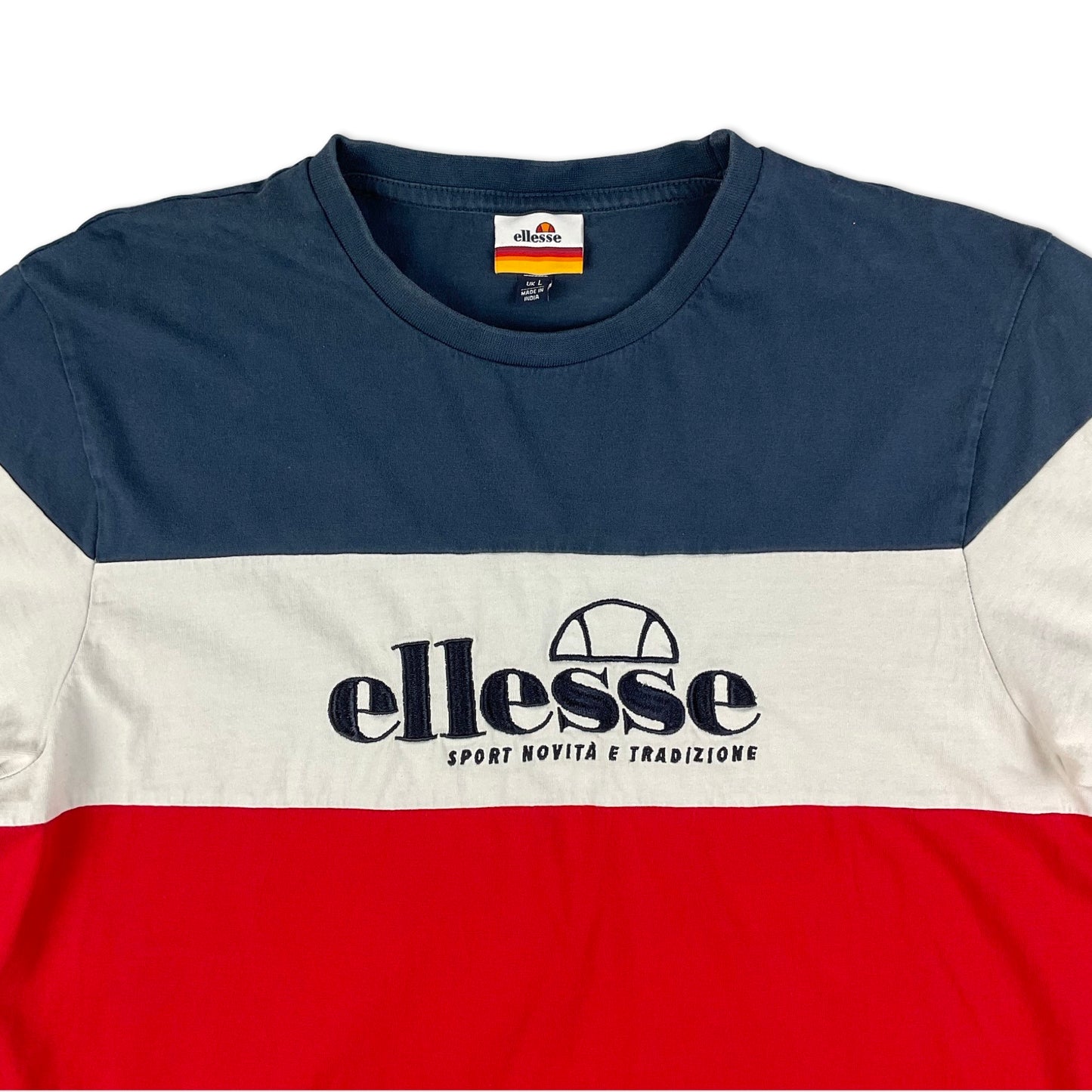 Ellesse Navy White & Red Logo Print Tee S M