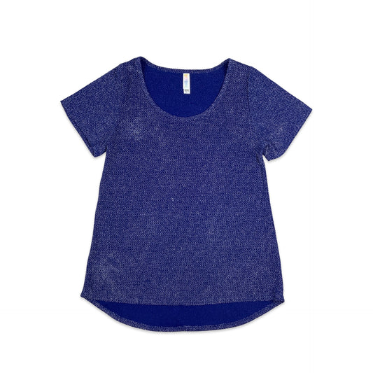 Blue Lurex T-shirt Blouse 8 10 12