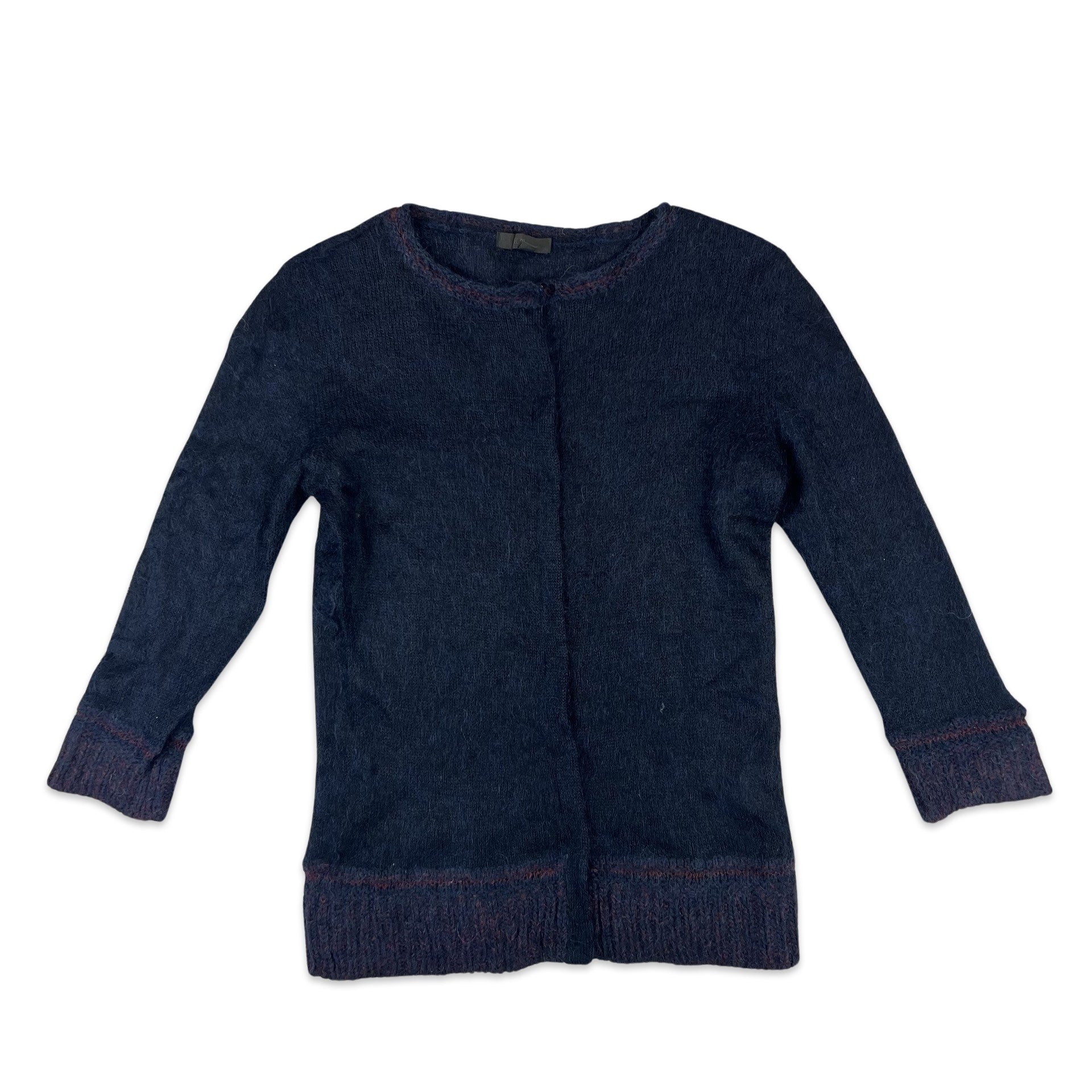 Fine knit navy cardigan hotsell