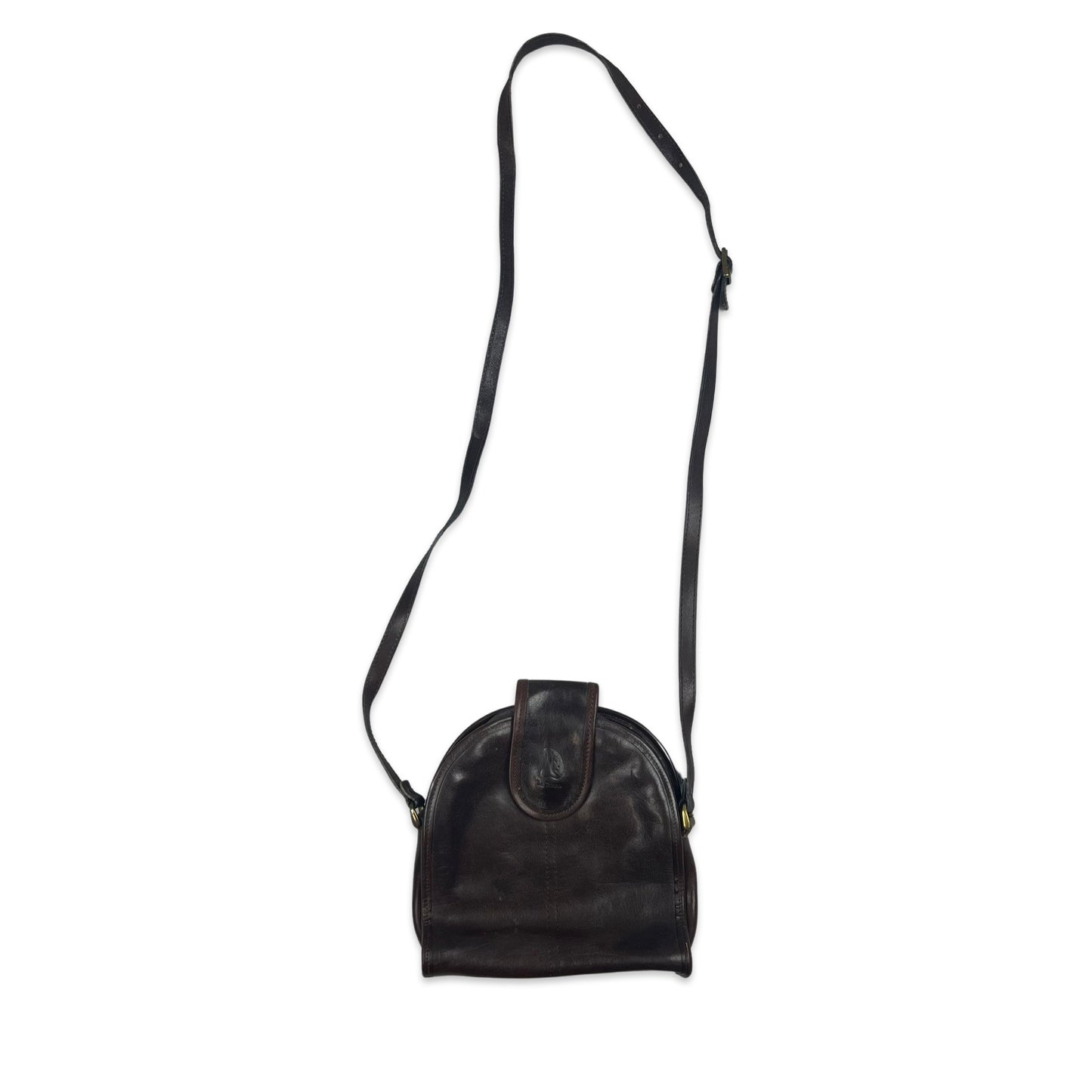 Vintage 90s Brown Shoulder Crossbody Leather Handbag