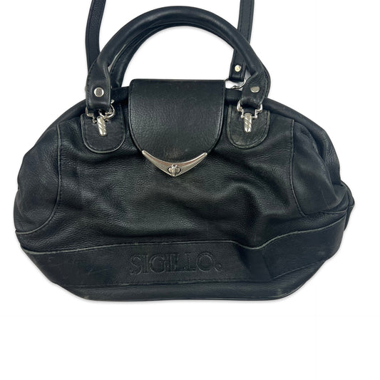Vintage Y2K Sigillo Bowling Handbag Black Silver