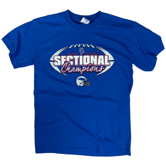 Vintage USA South Putnam Sectional Champs Football Blue Varsity T-Shirt S