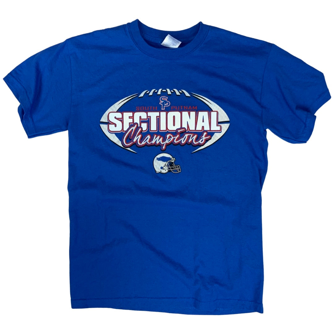 Vintage USA South Putnam Sectional Champs Football Blue Varsity T-Shirt S