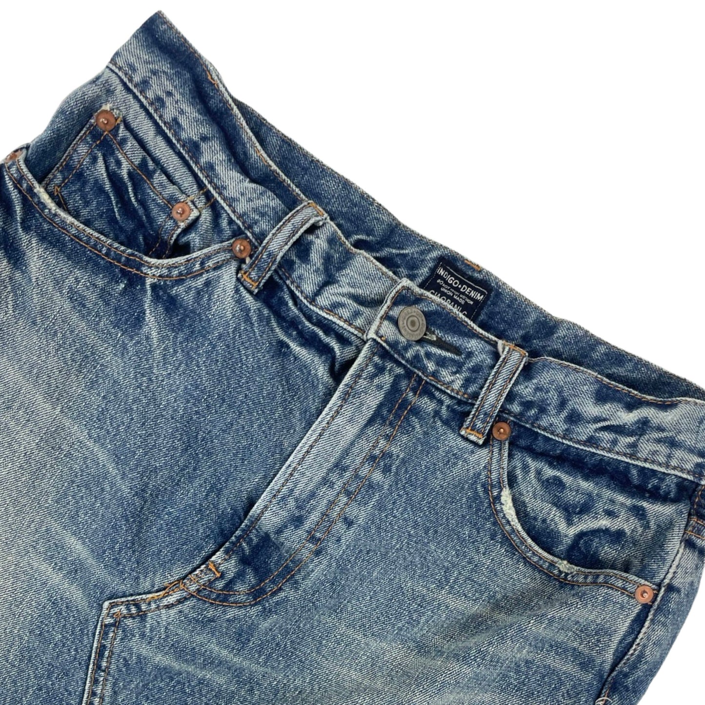 Vintage Y2K Distressed Denim Mini Skirt 14