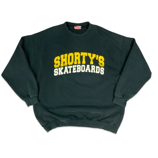 Vintage 90s Shorty's Skateboards Black Spell Out Sweatshirt XL
