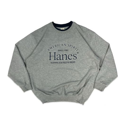 Vintage Hanes Graphic Brand Print Grey Sweatshirt XL