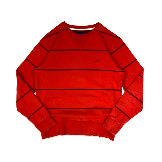 GANT Red & Brown Striped Sweatshirt L