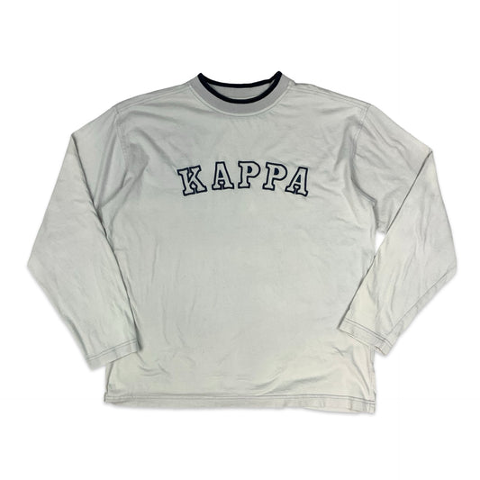 Kappa White Long Sleeved Spell Out Tee L