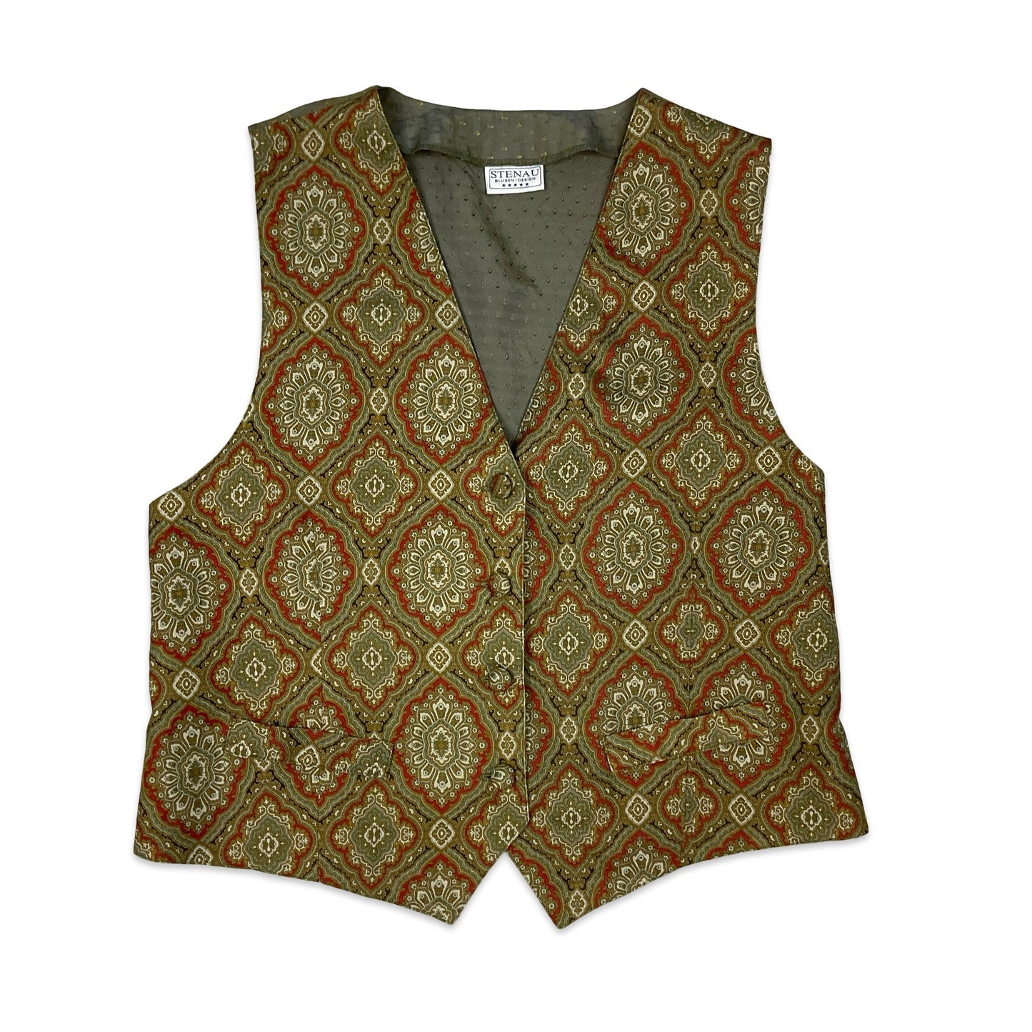 Vintage Paisley Print Multicolour Waistcoat 16