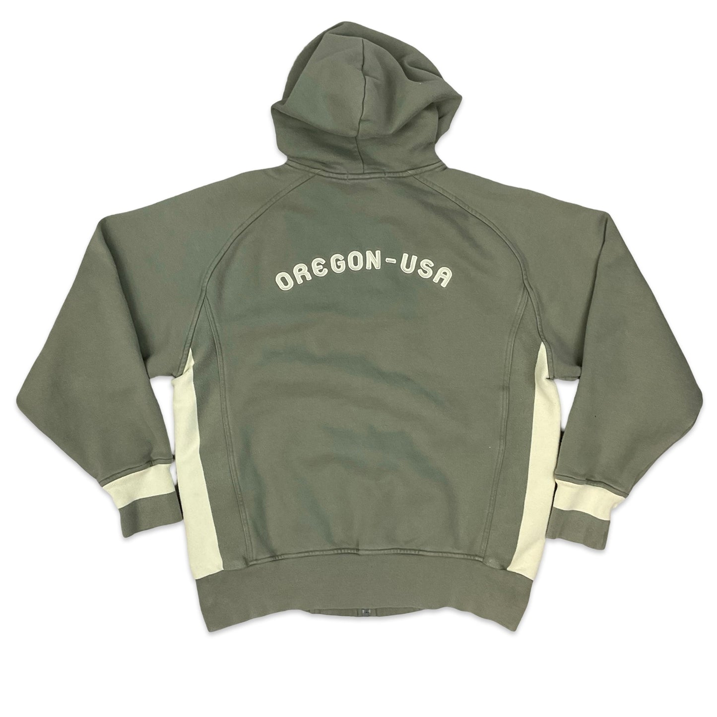 00's Y2K Nike Green Zip-up "Oregon" Hoodie L