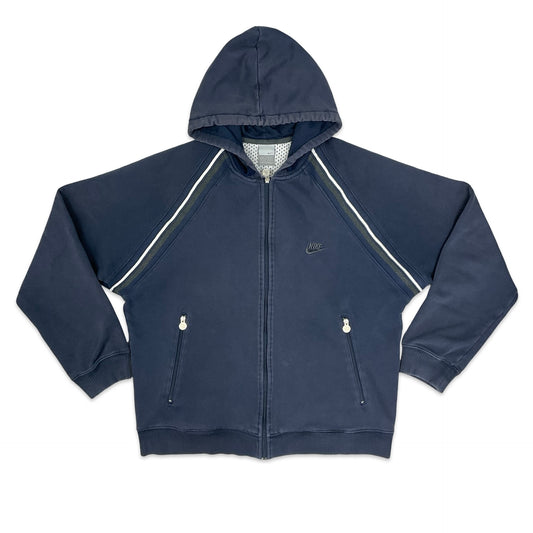 Y2K Nike Navy Zip-up Hoodie M L