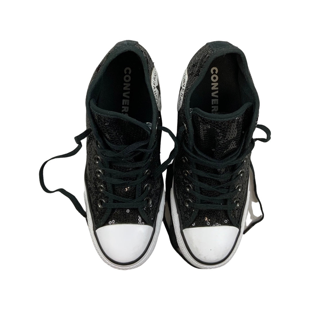 Black sequin on sale converse trainers