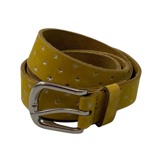 Vintage Yellow Leather with Silver Stars Belt
