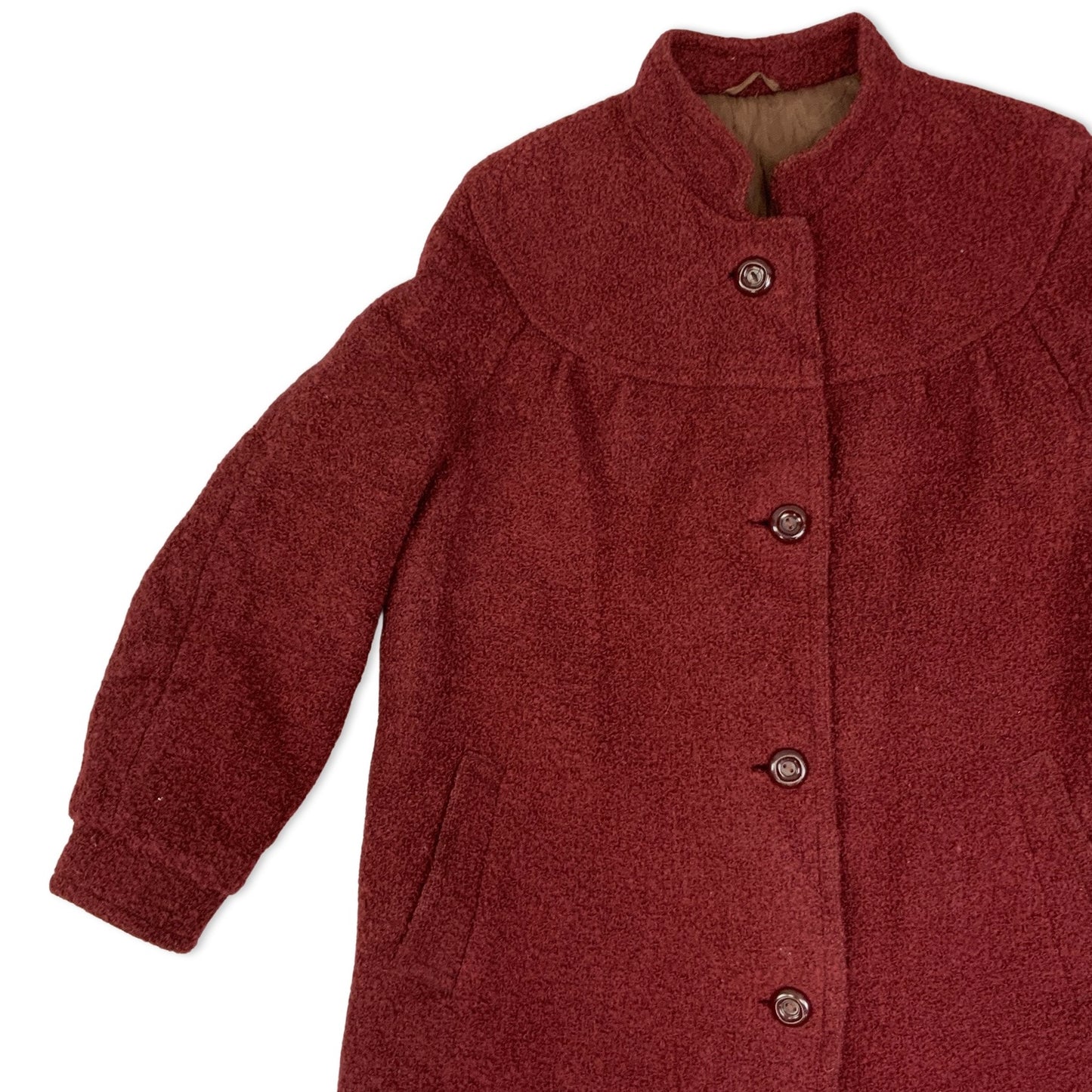 Vintage Maroon Wool Coat 14 16 18