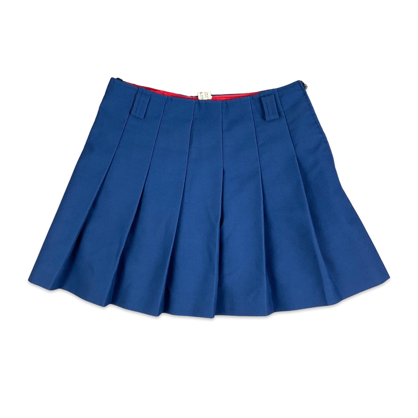 Vintage 70s Blue Pleated Mini Skirt 6 8