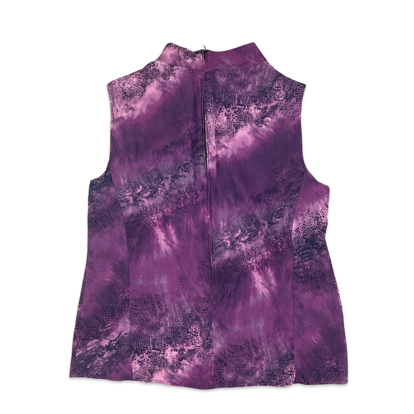 Y2K Purple Snake Print High Neck Top 10 12 14 16