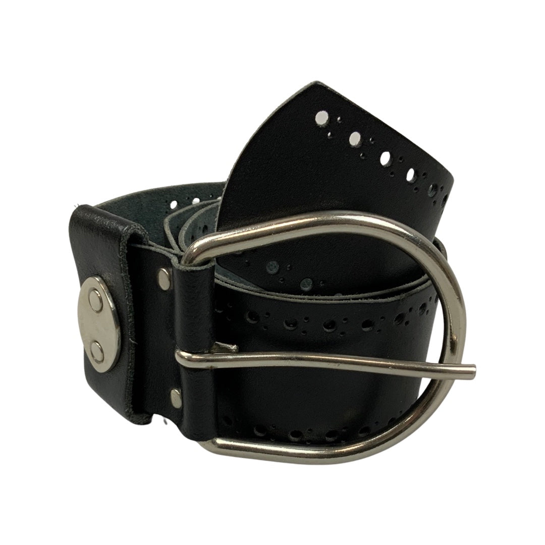 Vintage Black Leather Belt S M