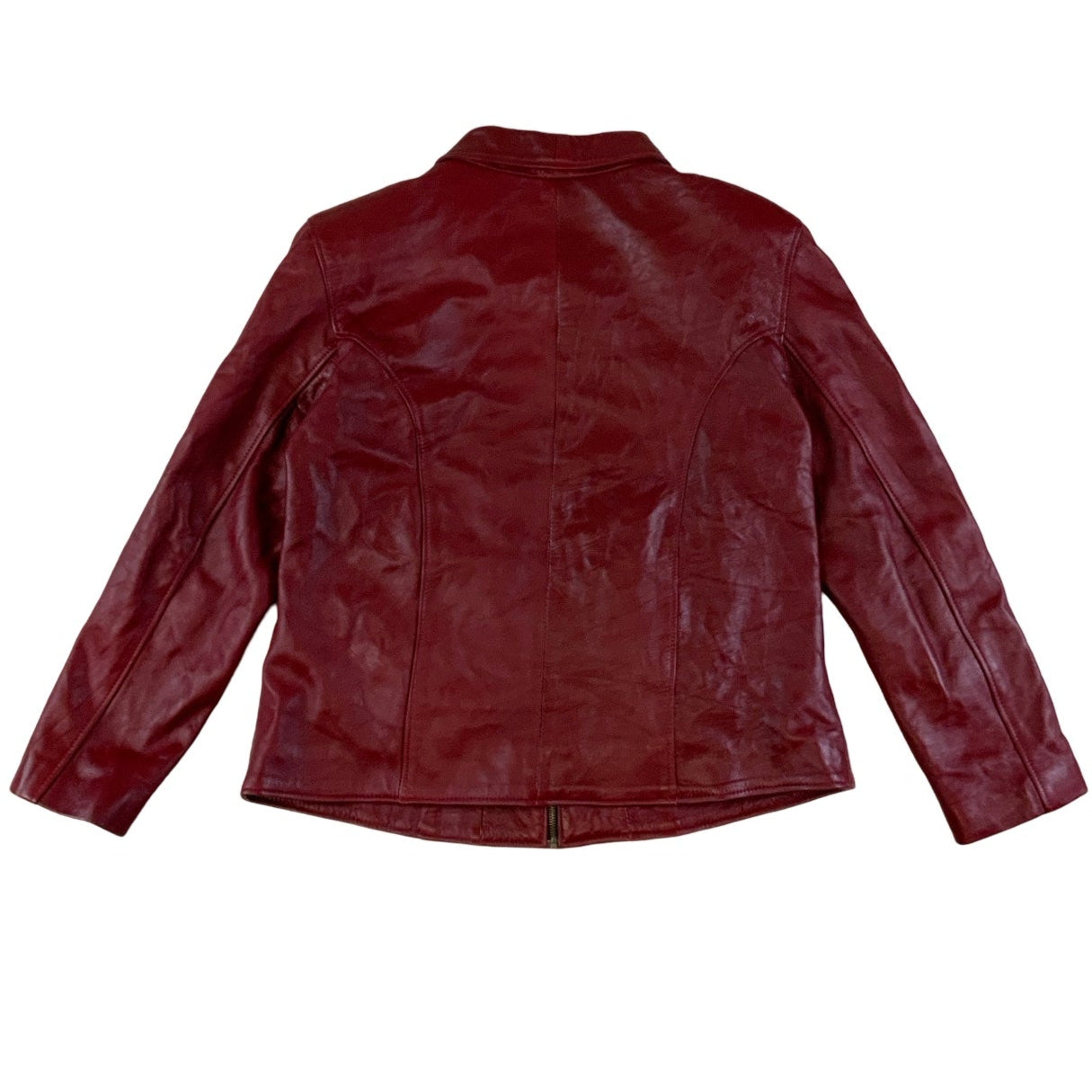 Vintage 70s ‘ Houidi Cuir’ Genuine Red Leather Jacket M 14 16