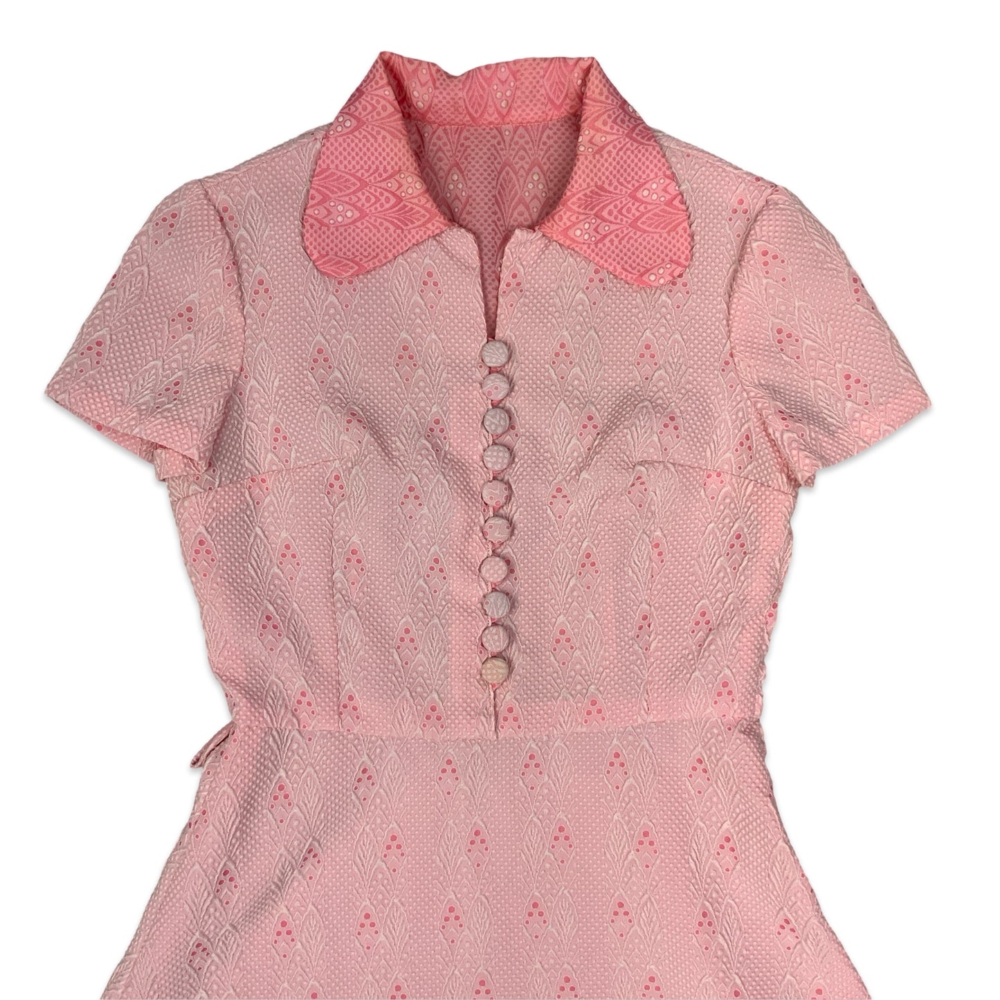 60s Pink Peter Pan Collar Mini Dress 10
