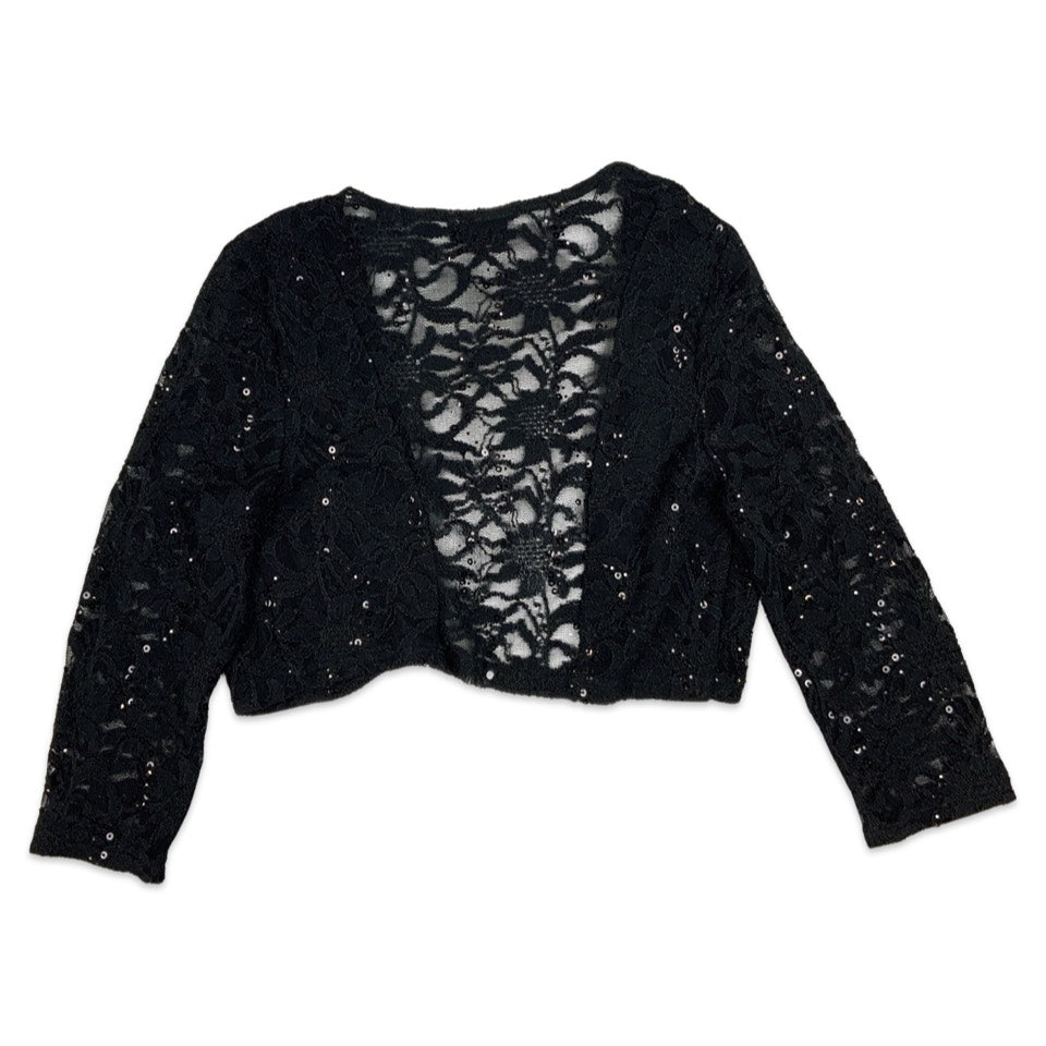 Vintage Black Sequinned Lace Bolero 4