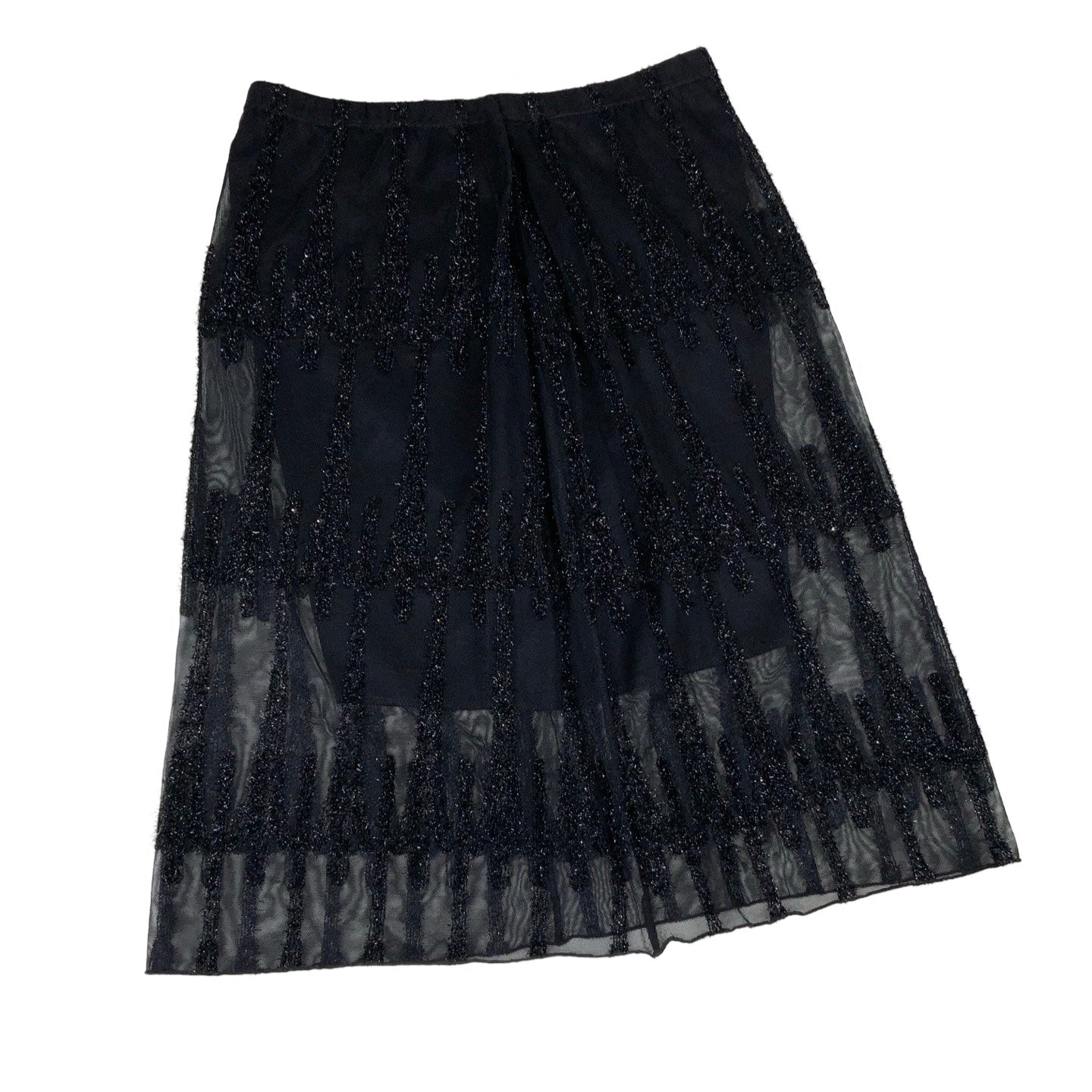 Vintage Y2K Black Sparkly Mini Skirt S 6 8