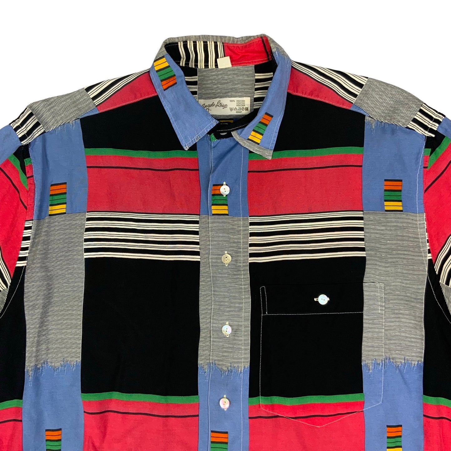 80s Multicoloured Striped Shirt L