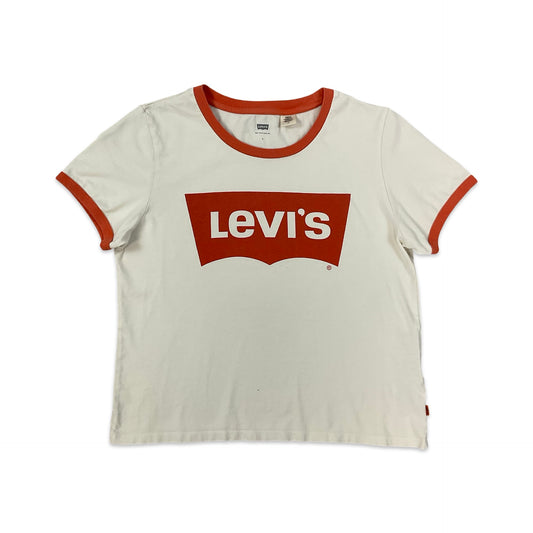 Levi's White & Orange Ringer Logo Print Tee 12