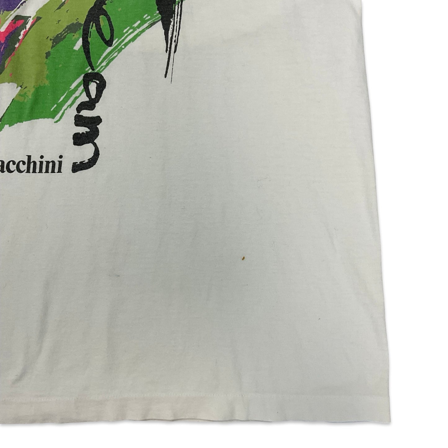 Vintage 90s Sergio Tacchini "Tennis" Graphic White Tee M