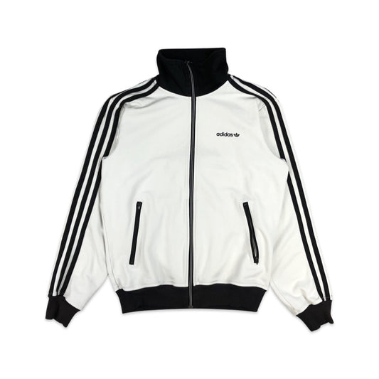 Preloved Vintage Adidas White and Black Track Jacket S M