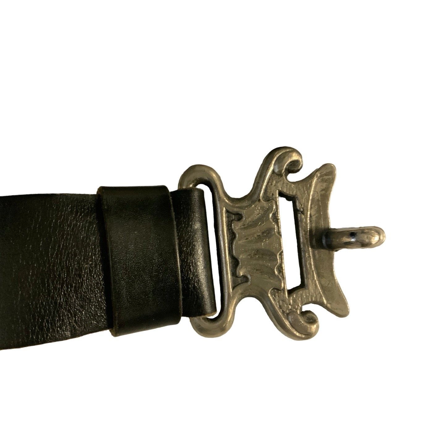 Vintage Clasp Locking Leather Black Belt